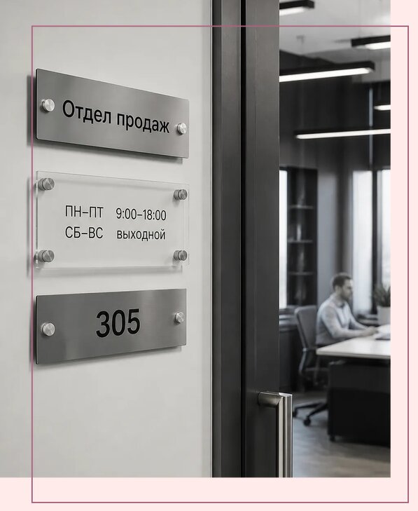 Офисные таблички на дверь в Добрянке по цене от 4950 р. | Аванза-Дбр